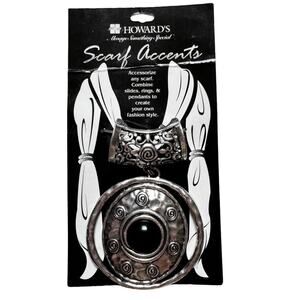 Howard's Scarf Accents Oval Medallion Pendant Scarf Slide New